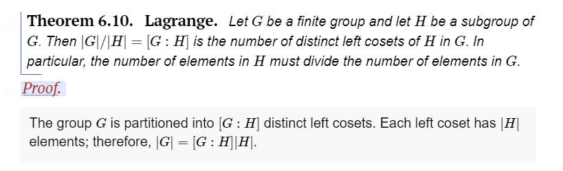 Lagrange's theorem